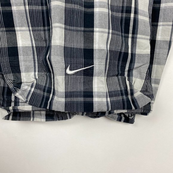 Nike Athletic Department Cargo Shorts Mens 36 Check Plaid Cotton 11" Black Gray - Picture 7 of 14